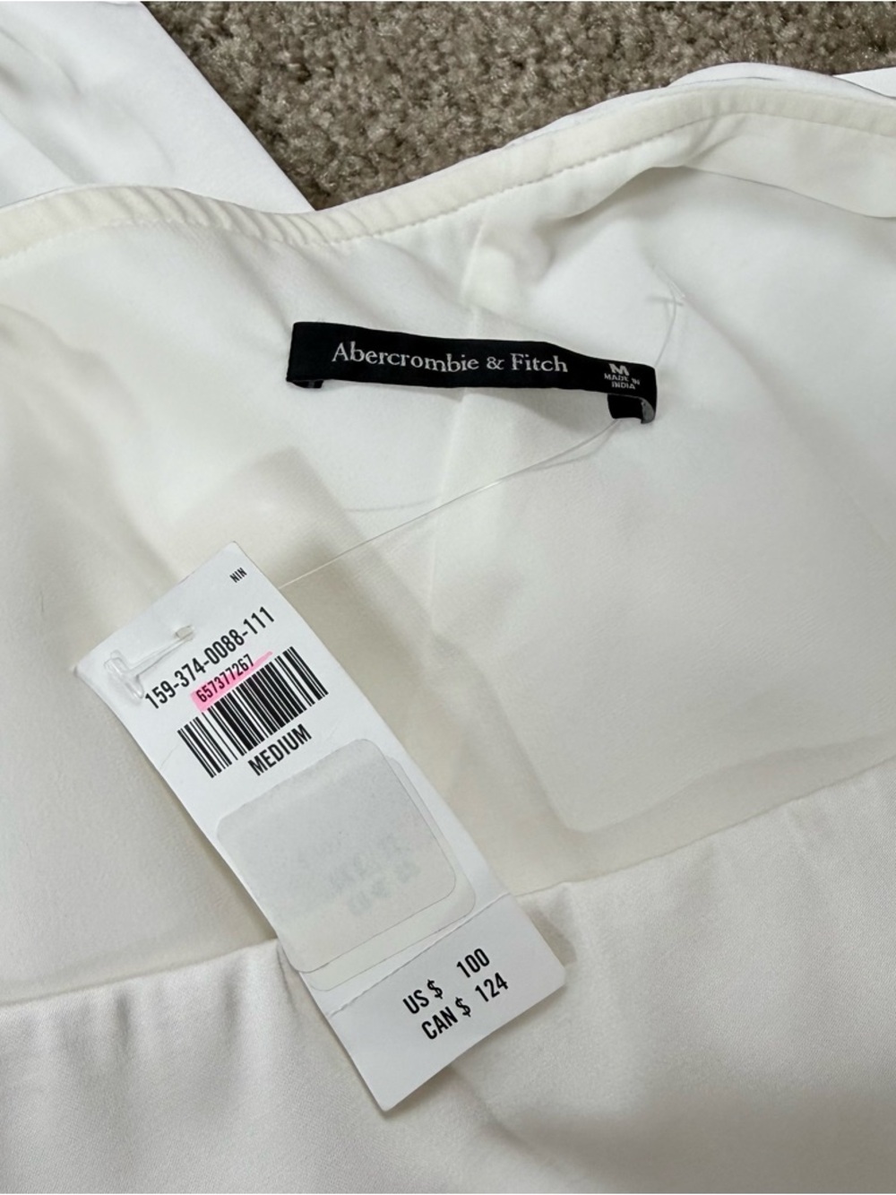 Abercrombie & Fitch One-Shoulder White Fringe-Scarf Cocktail Club Wedding Dress - Picture 10 of 14